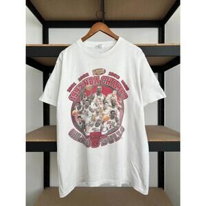 1997 Chicago Bulls Nba Finals Champs Starter White T-Shirt  M